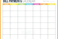 Monthly Bill Checklist Printable 2020 | Example Calendar for Professional Budget Calendar Template 2020