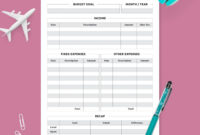 Monthly Income & Expense Budget Planner Template in Budget Planner Templates Printable
