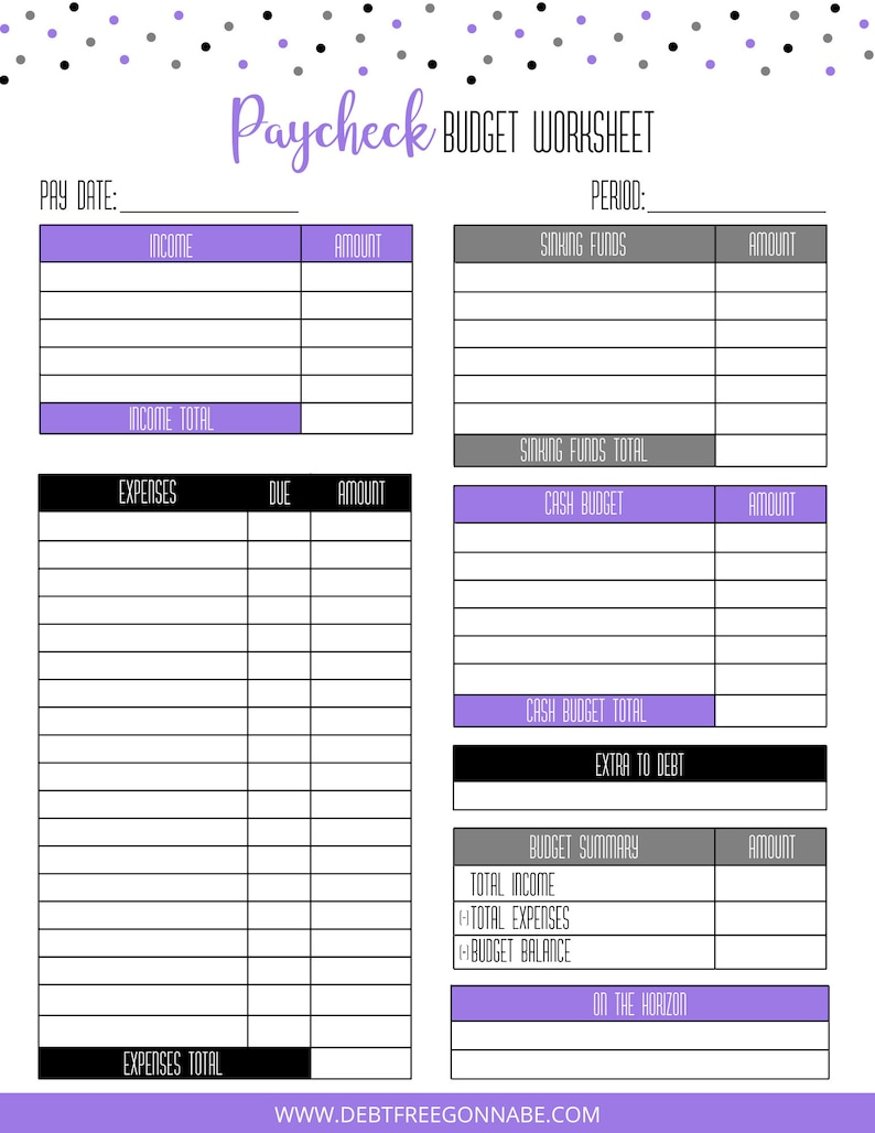 Paycheck Budgeting Printable Pdf Printable Budget Planner with regard to Budget Planner Template Pdf