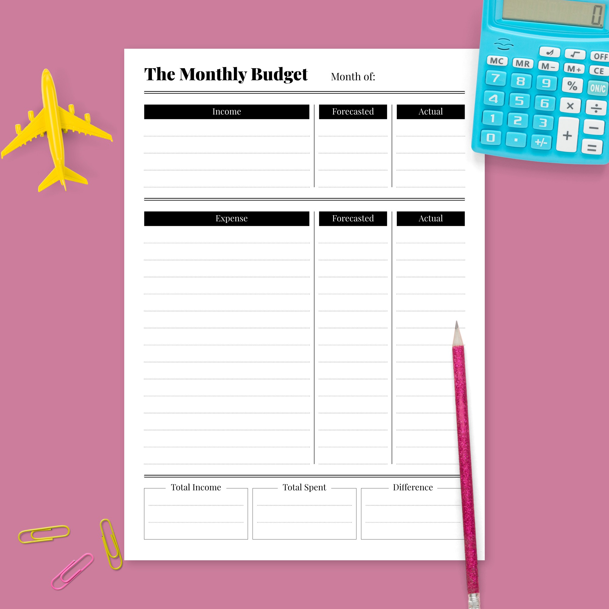 Personal Monthly Budget Planner Template - Printable Pdf in Budget Maker Template