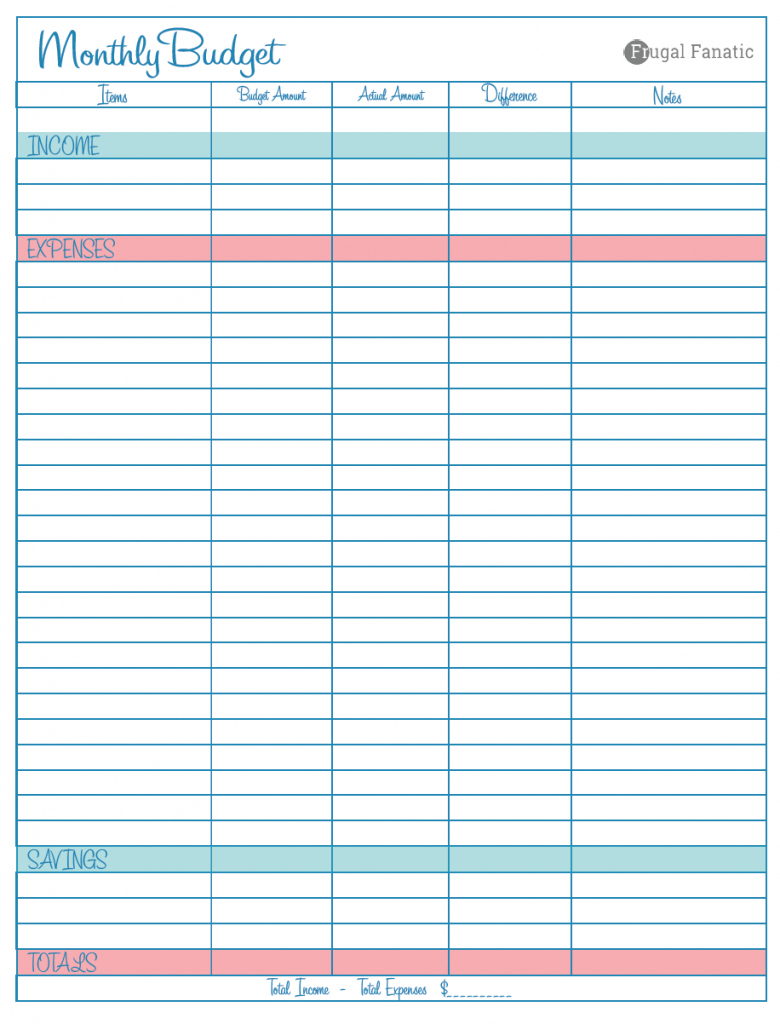 Printable Blank Budget Worksheet | Template Business Psd in Best Budget Worksheet Template Pdf