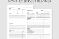Printable Monthly Budget Planner inside Awesome Household Budget Planner Template