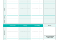 Simple Weekly Budget Template | Weekly Budget Template regarding Fresh Budget Planner Templates Printable