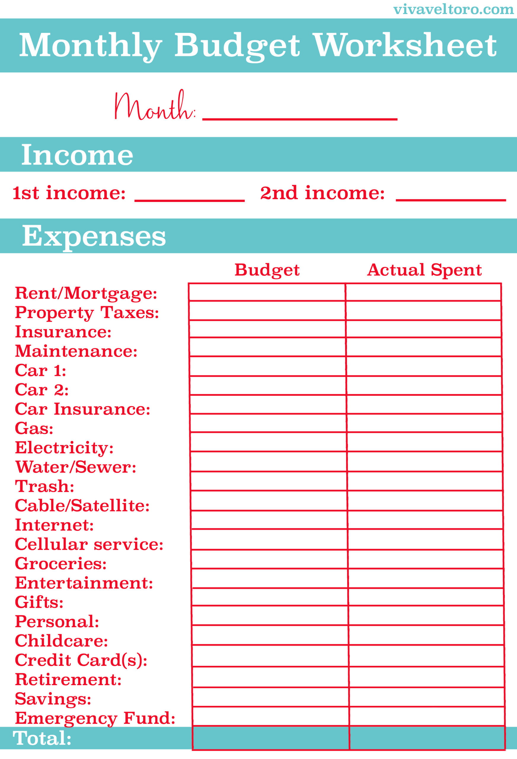 Take Control Of Your Personal Finances With This Free throughout Monthly Budget Planner Template Free