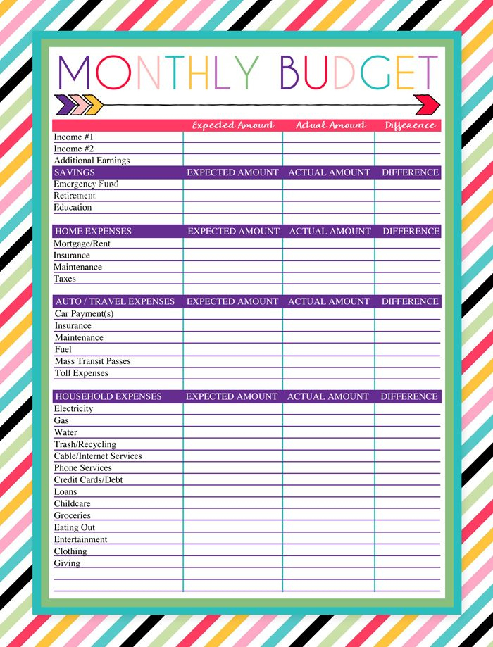 The 25+ Best Monthly Budget Printable Ideas On Pinterest for Budget Planner Template Pinterest