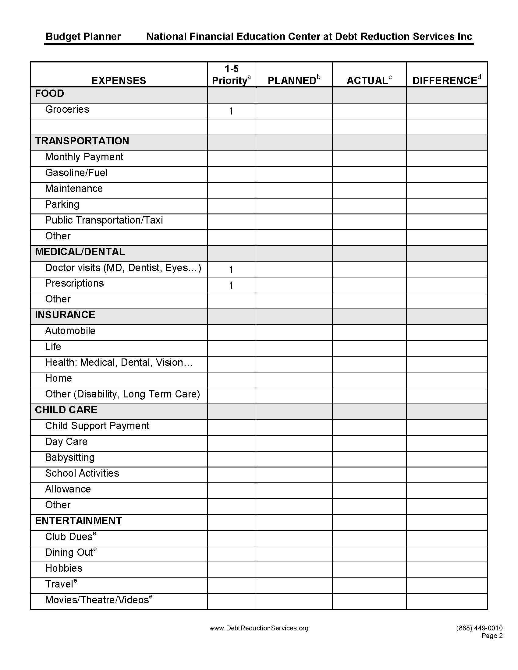 Traditional Budget Planner - Page 2 Of 4 | Budget Planner for Free Personal Budget Planner Template