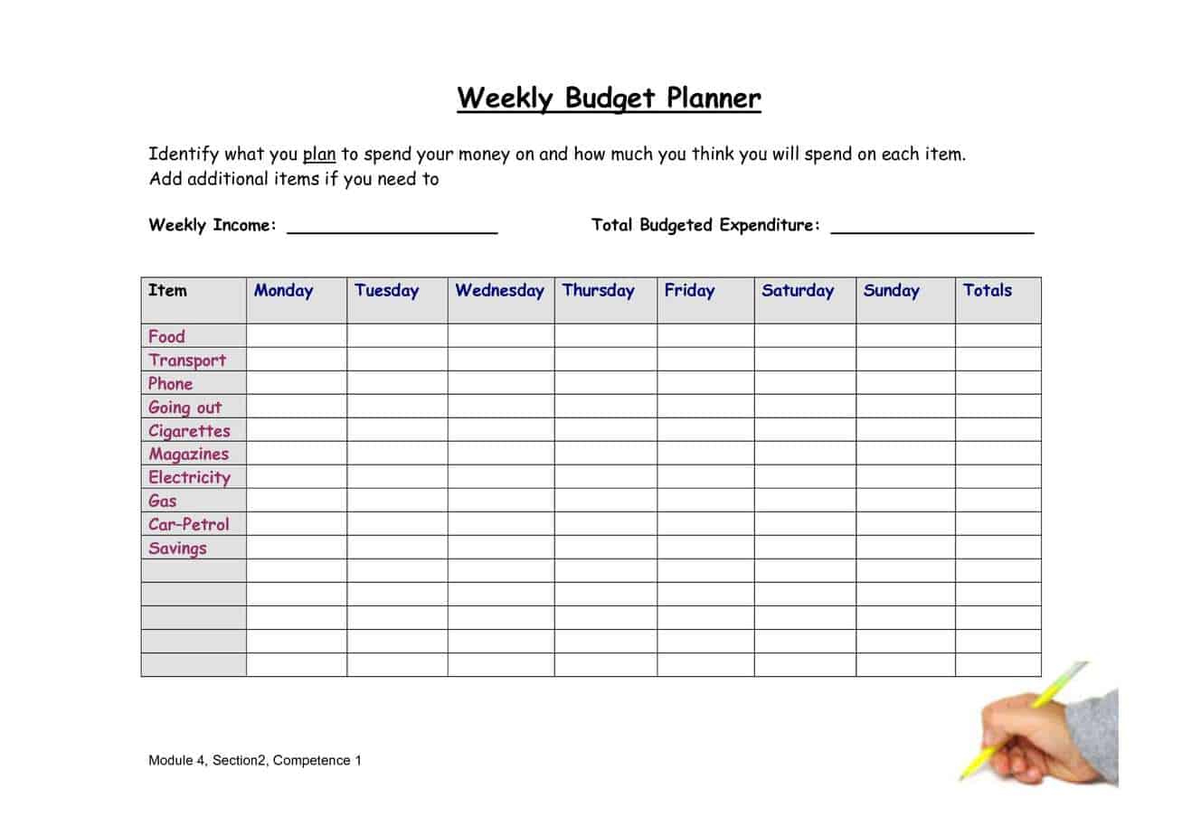 Weekly Budget Planners - Find Word Templates with New Budget Worksheet Template Word