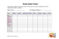 Weekly Budget Planners – Find Word Templates with regard to Fresh Budget Planner Templates Printable