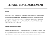 Standard Service Level Agreement Template