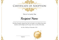 Adoption Certificate Template: A Formal Document For Legal Recognition