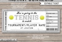 Tennis Gift Certificate Template