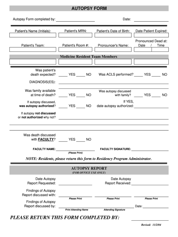 Autopsy Report Template - Fill Online, Printable, Fillable, Blank