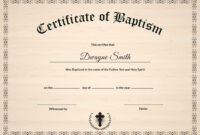 Baptism Certificate Template Word: A Formal Document For Religious Records