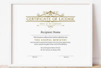 Certificate Of License Template