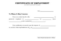 Employee Certificate Of Service Template