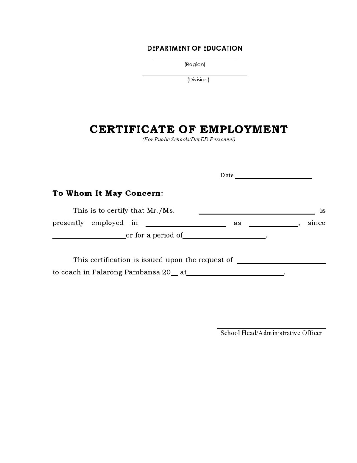 Best Certificate Of Employment Samples [Free] ᐅ TemplateLab