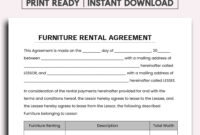 Table And Chair Rental Agreement Template