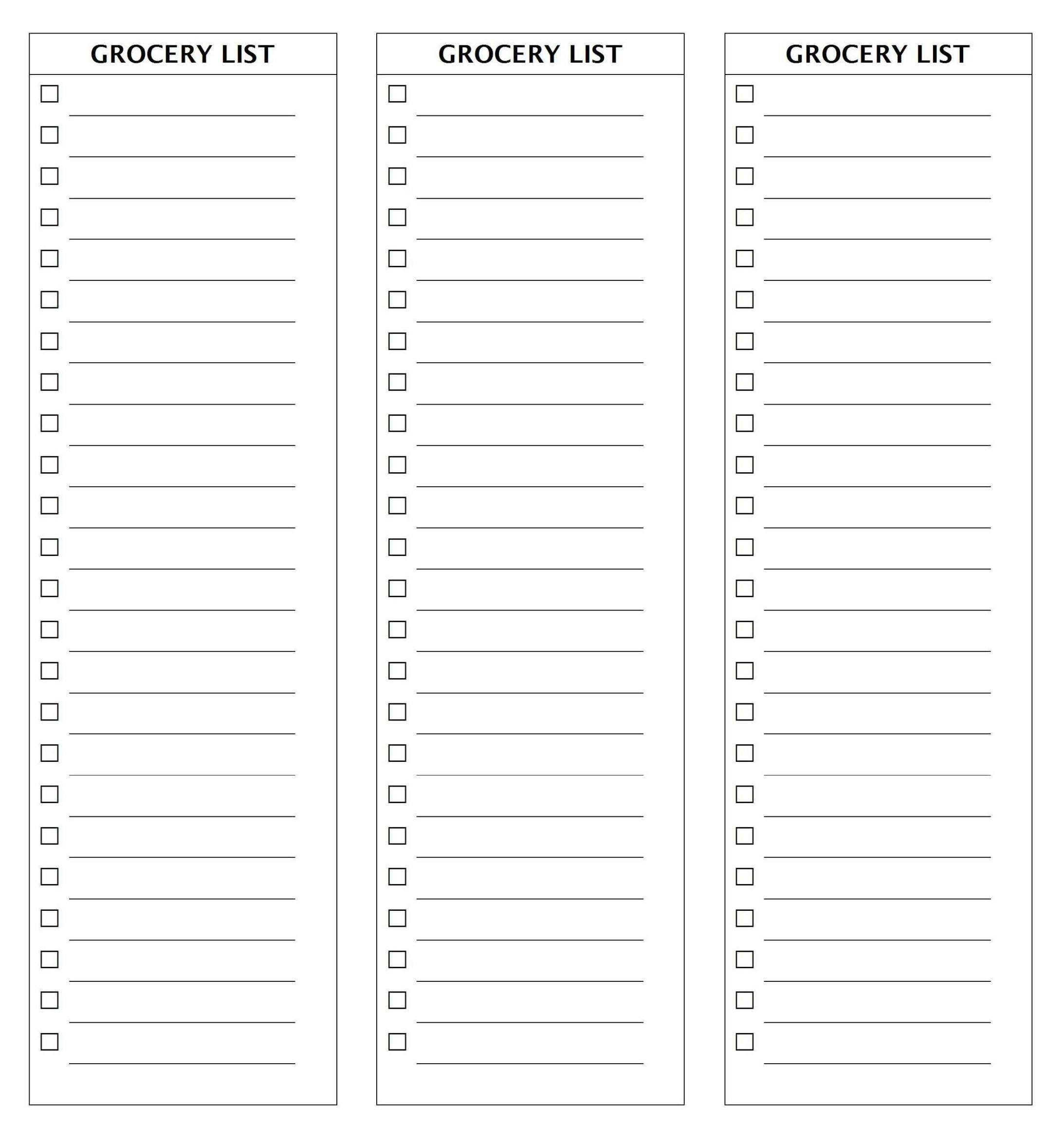 Blank Shopping List Template -  Free PDF Printables  Printablee