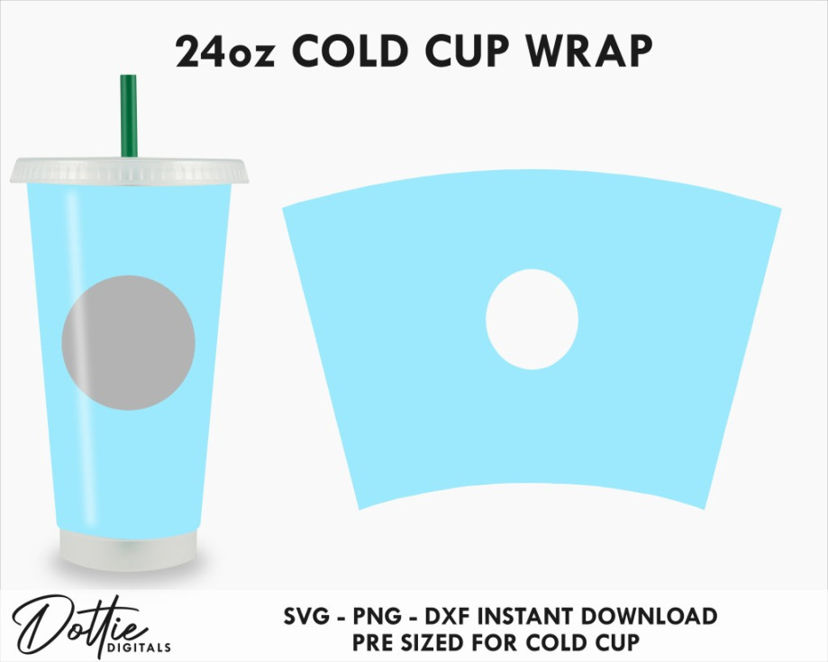 Blank Template For Starbucks tumbler cup wrap cutting SVG file