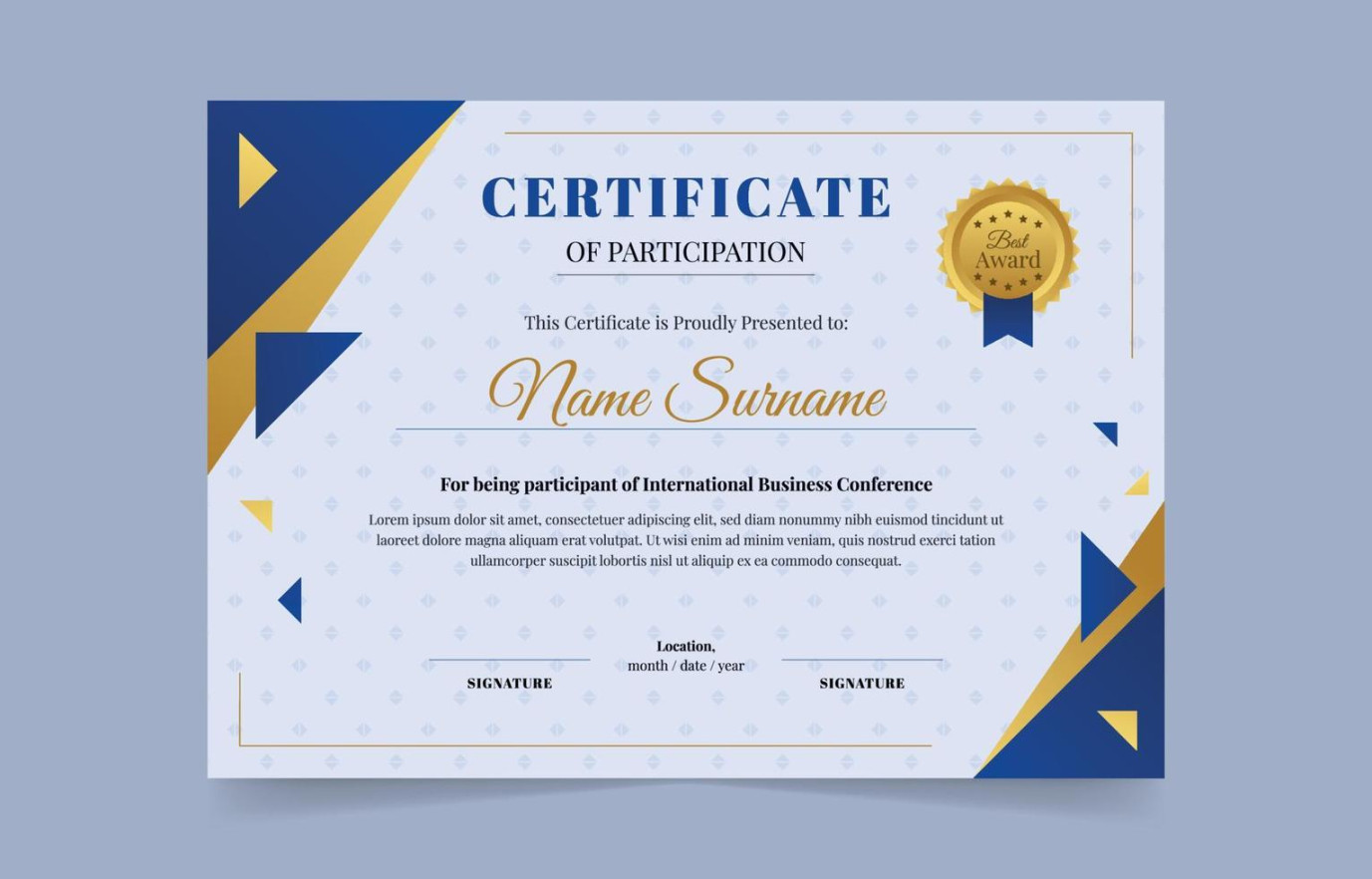 Certificate Of Participation Vector Art, Icons, and Graphics for