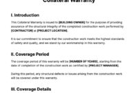 Collateral Warranty Agreement Template: A Comprehensive Guide