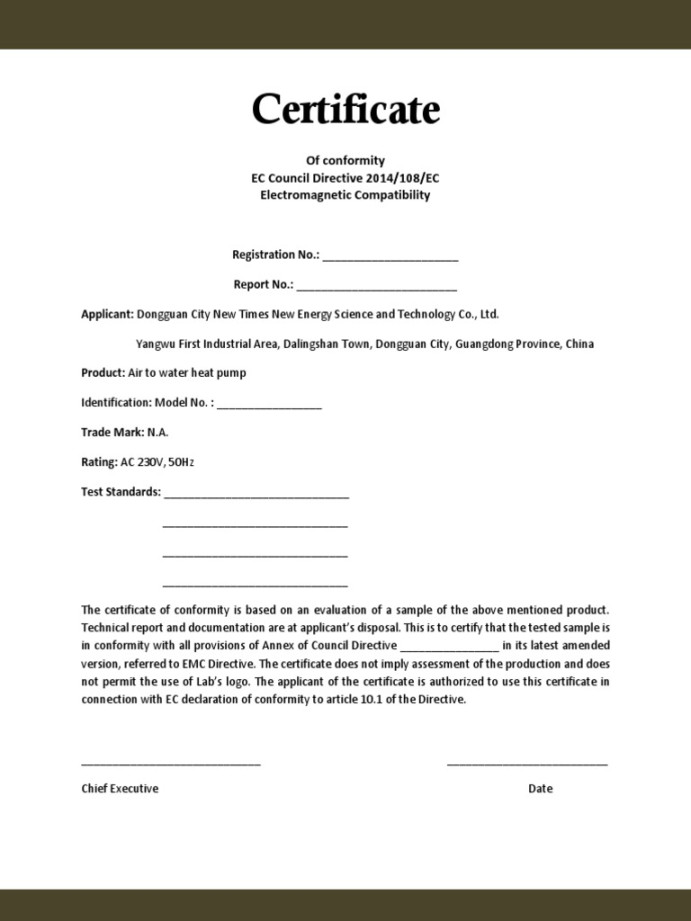 Conformity Certificate Template  PDF  Business