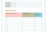 Blank Meeting Agenda Template For Formal Meetings