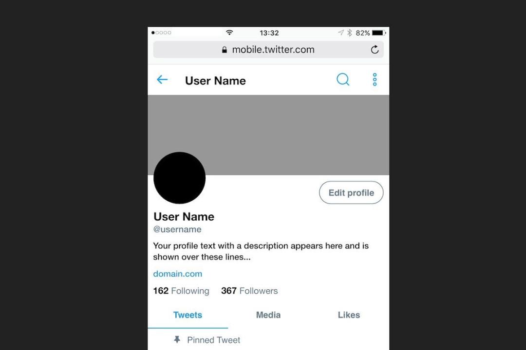 A blank Twitter profile template