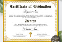 Ordination Certificate Template: A Formal Document Of Spiritual Appointment