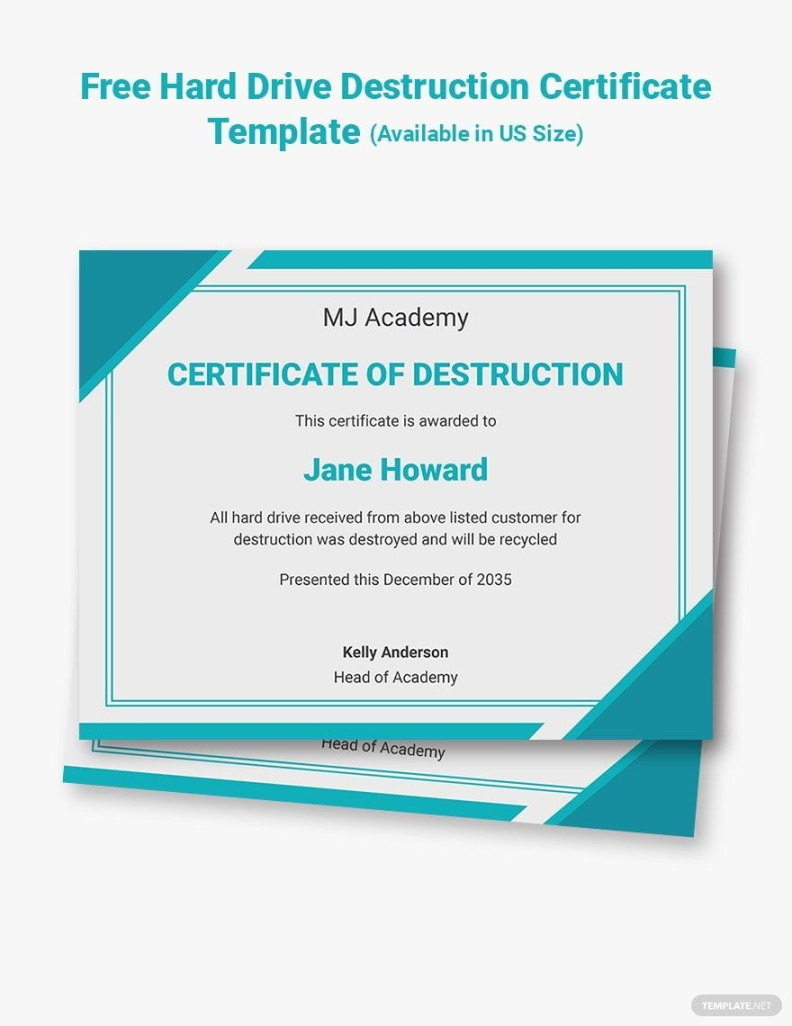 Destruction Certificate Templates in Word - FREE Download