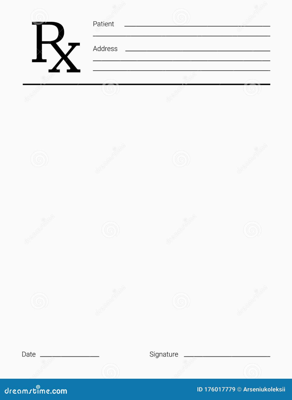 Doctor`s Rx pad template stock vector