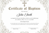 Christian Baptism Certificate Template: A Formal Record Of Sacred Immersion