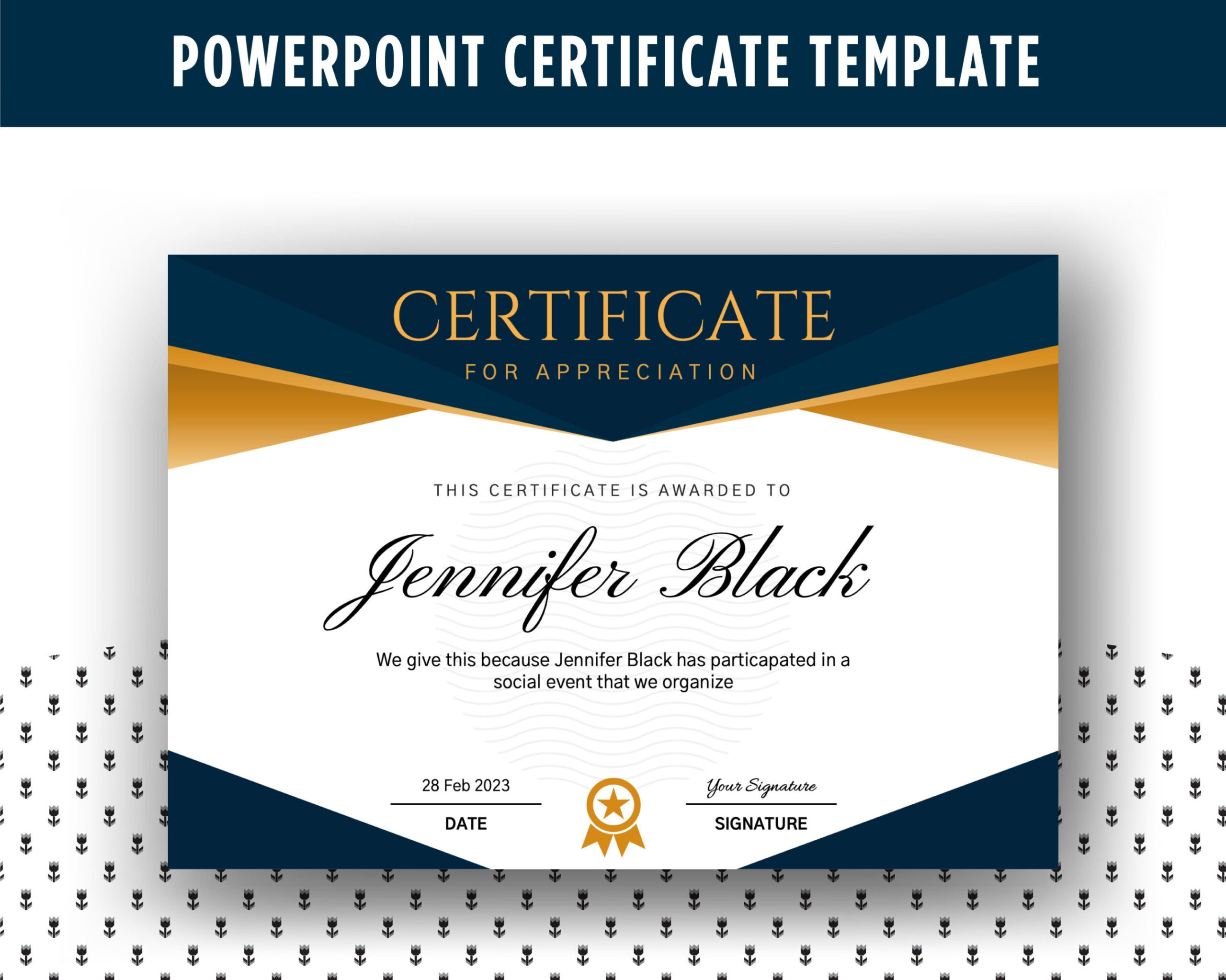 Editable Certificate Template Powerpoint, Certificate of