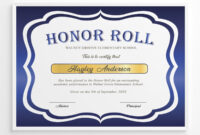 Honor Roll Certificate Template: A Formal Recognition Of Academic Excellence