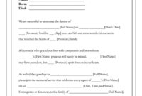 A Formal Obituary Template For Honoring A Loved One