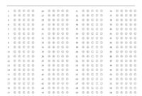 Blank Answer Sheet Template 1:100