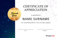 Certificate Of Appreciation For Outstanding Contribution