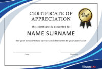 Free Formal Certificate Of Appreciation Template Downloads