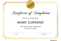 Free Certificate Of Completion Template: A Customizable Word Document