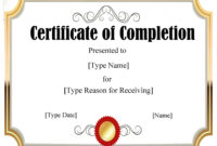 Certificate Of Completion Template: A Formal Document For Acknowledging Achievement