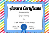 Free Printable Kids Certificate Templates For Academic Achievement