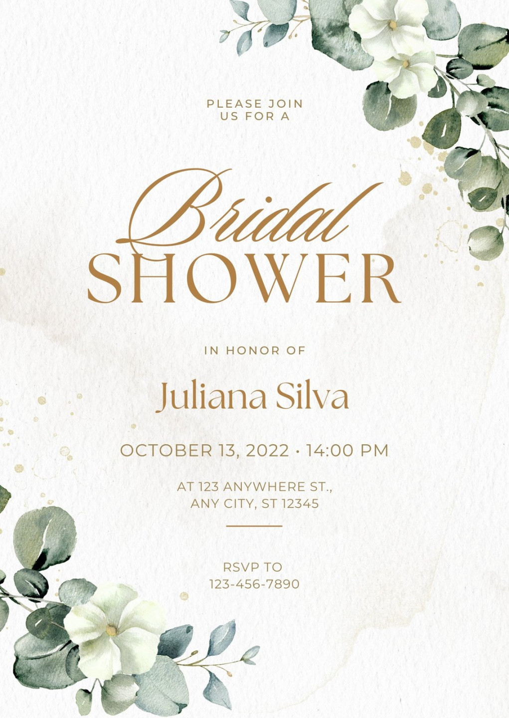 Free custom printable bridal shower invitation templates  Canva