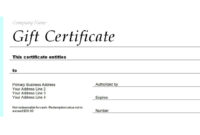 Gift Certificate Template Design And Publication Services