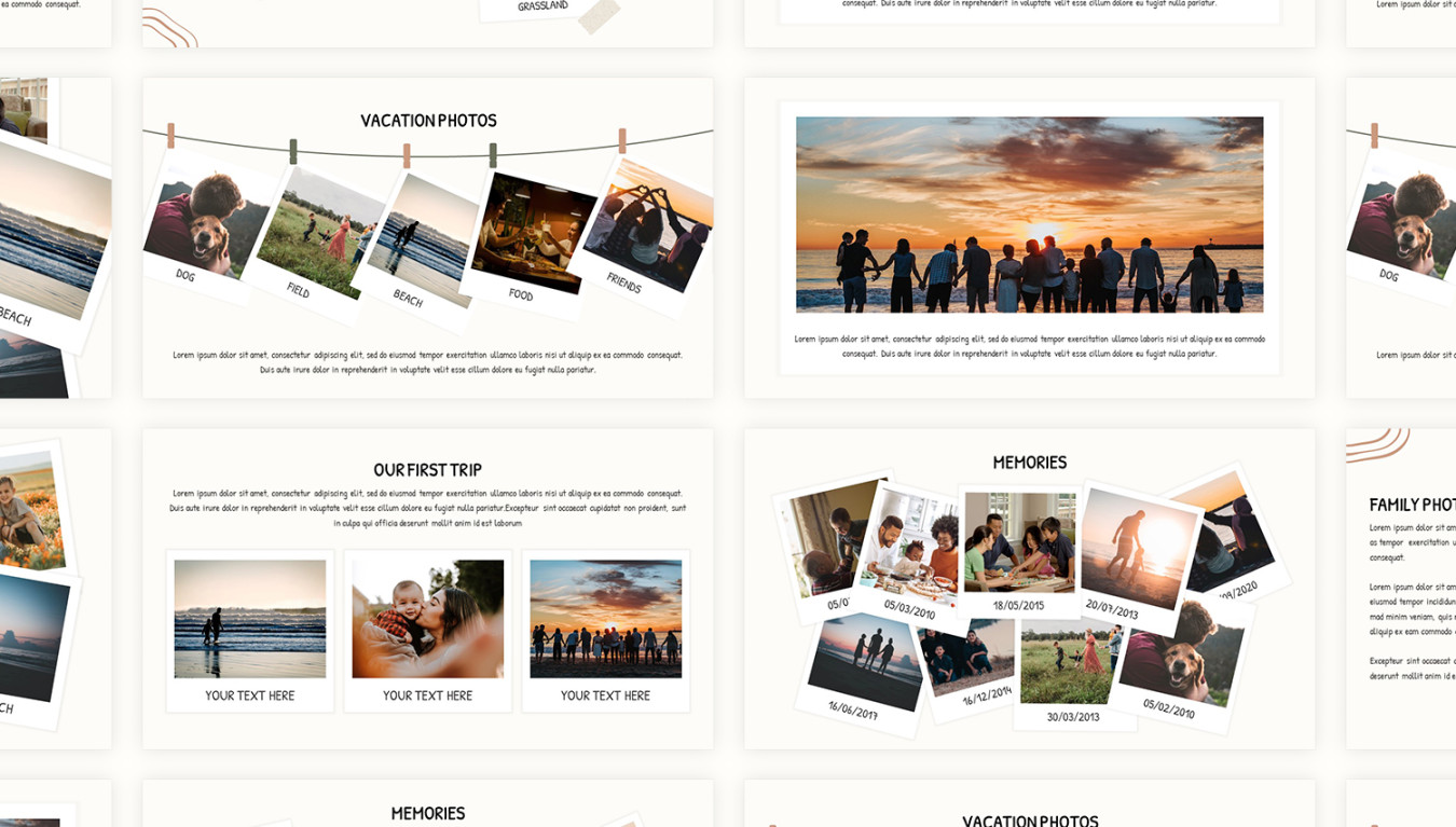 Free Google Slides Interactive Photo Album Template PowerPoint