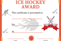 Hockey Certificate Template Designs For Formal Recognition