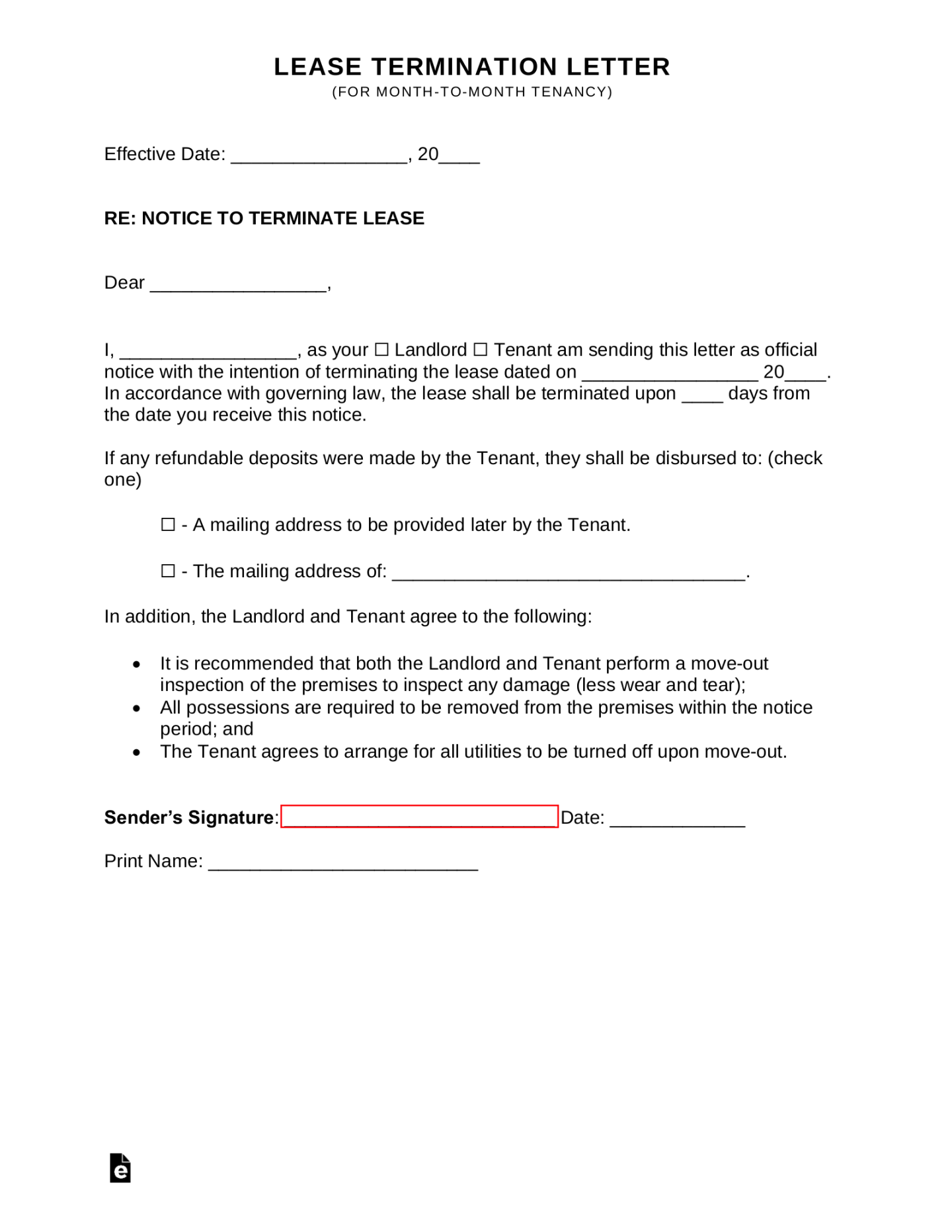 cancellation of lease agreement template