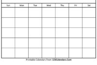 Blank One-Month Calendar Template For Professional Use