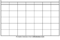 Full-Page Blank Calendar Template For Comprehensive Planning