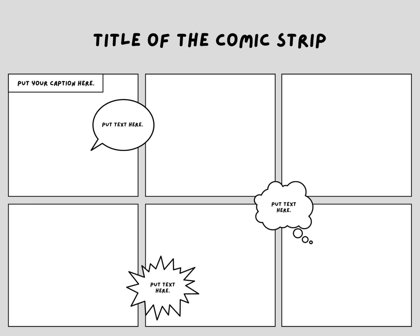 Free printable comic strip templates you can customize  Canva