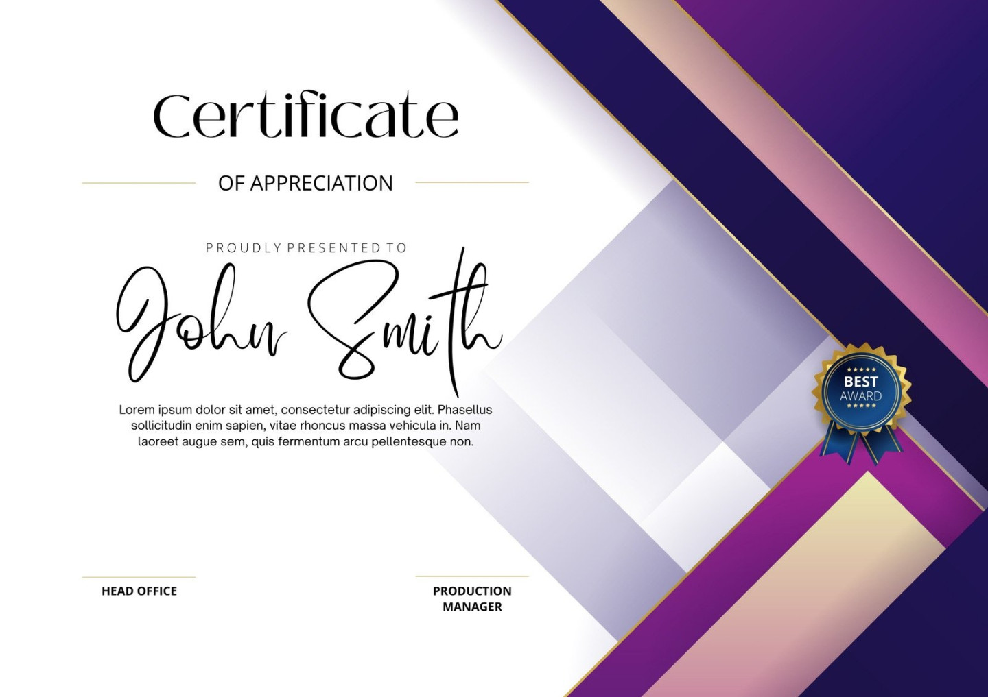 Free, printable, customizable recognition certificate templates